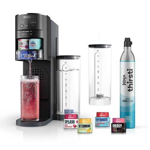 Rent To Own - Ninja - Thirsti Sparkling & Still Drink System, Personalize Flavor & Size with Bonus Water Reservoir - Black