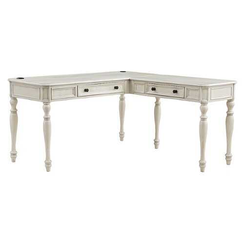 Rent to own OSP Home Furnishings - Country Meadows L-Shaped Desk with Power - Antique White