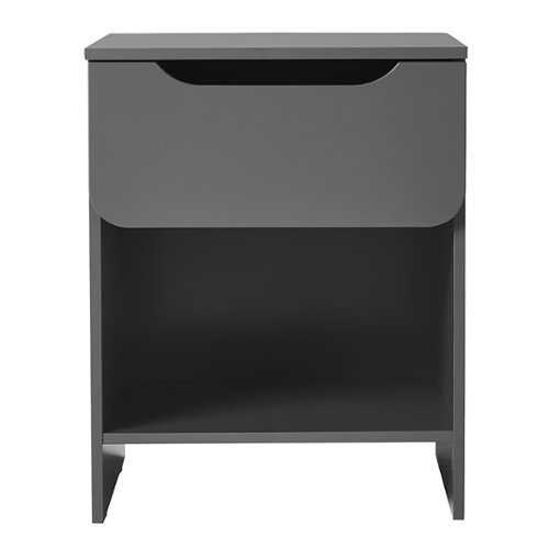 Rent to own Walker Edison - Modern 1-Drawer Nightstand with Cubby - Dark Grey