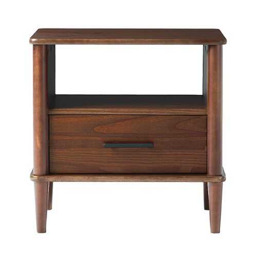 Rent to own Walker Edison - Transitional 1-Drawer Spindle-Leg Nightstand - Walnut