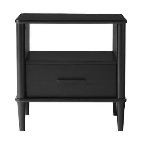 Rent to own Walker Edison - Transitional 1-Drawer Spindle-Leg Nightstand - Black