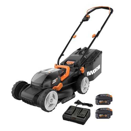 Rent to own WORX - WG779 40V 14" Lawn Mower with Grass Collection Bag and Mulcher (2 x 4.0 Ah Batteries and 1 x Charger) - Black