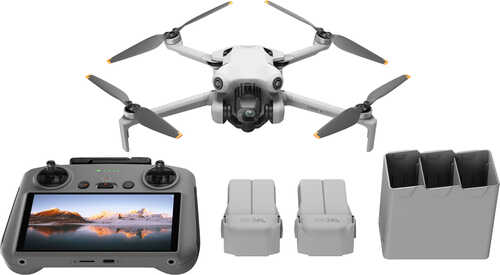 Rent To Own - DJI - Mini 4 Pro Fly More Combo Drone and RC 2 Remote Control with Built-in Screen - Gray
