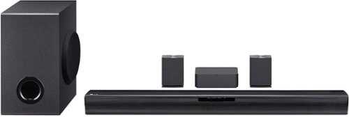 Rent to own LG - 4.1 ch Sound Bar with Wireless Subwoofer and Rear Speakers - Black