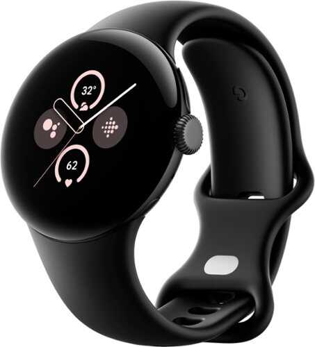 Rent to own Google - Pixel Watch 2 Matte Black Smartwatch with Obsidian Active Band Wi-Fi - Obsidian