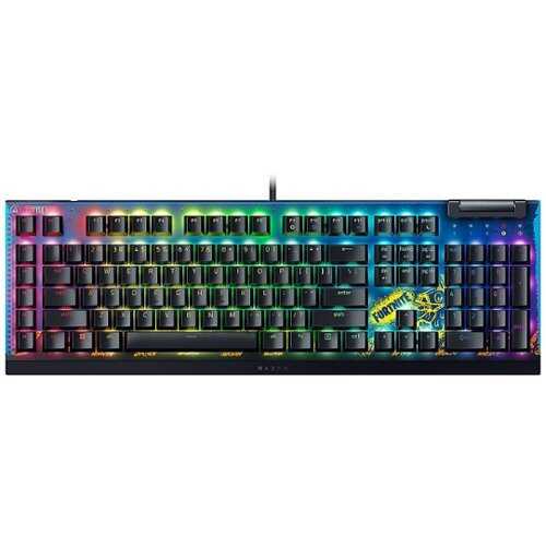 Rent to own Razer - BlackWidow V4 X - Full Size Wired Mechanical Yellow Switch Gaming Keyboard with Chroma RGB - Fortnite Edition - Black