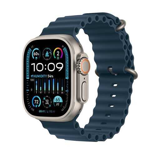 Rent to own Apple Watch Ultra 2 (GPS + Cellular) 49mm Titanium Case with Blue Ocean Band - Titanium (Verizon)