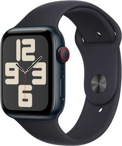 Rent to own Apple Watch SE 2nd Generation (GPS + Cellular) 44mm Midnight Aluminum Case with Midnight Sport Band - S/M - Midnight (Verizon)