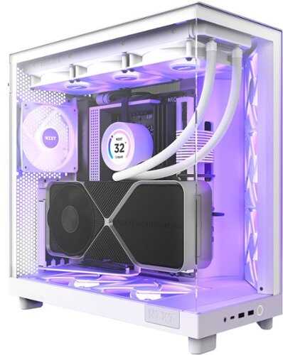 Rent to own NZXT - H6 Flow RGB ATX Mid-Tower Case with Dual Chamber - White