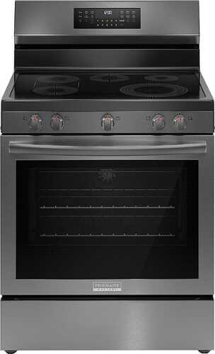 Rent to own Frigidaire - Gallery 5.3 Cu. Ft. Freestanding Electric Total Convection Range - Black Stainless Steel