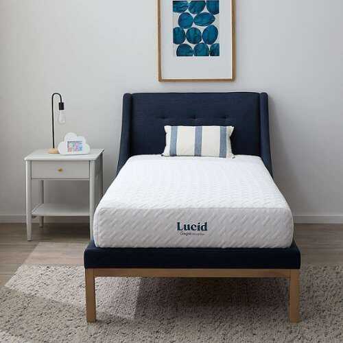 Rent to own Lucid Comfort Collection - 8-inch Plush Gel Memory Foam Mattress - Twin - White
