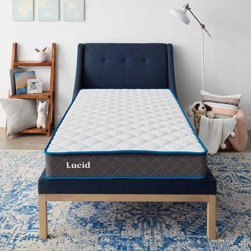 Rent to own Lucid Comfort Collection - 7-inch Firm Bonnell Spring Mattress - Full - Gray