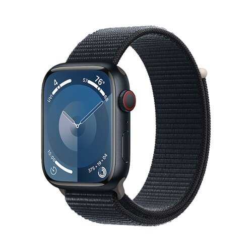 Rent to own Apple Watch Series 9 (GPS + Cellular) 45mm Midnight Aluminum Case with Midnight Sport Loop - Midnight (Verizon)
