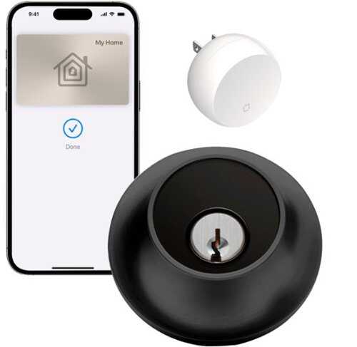 Rent to own Level - Lock+ Connect with Keypad Smart Lock Bluetooth/Wi-Fi Replacement Deadbolt with App / Keypad / Key Access - Matte Black