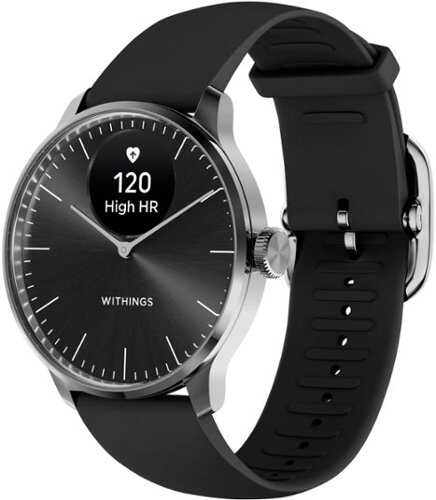 Rent to own Withings - ScanWatch Light -  Daily Health Hybrid Smartwatch - 37mm - Black/Silver