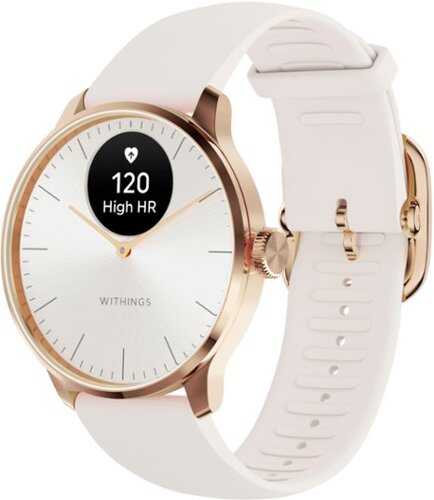 Rent to own Withings - ScanWatch Light -  Daily Health Hybrid Smartwatch - 37mm - Sand/Rose Gold