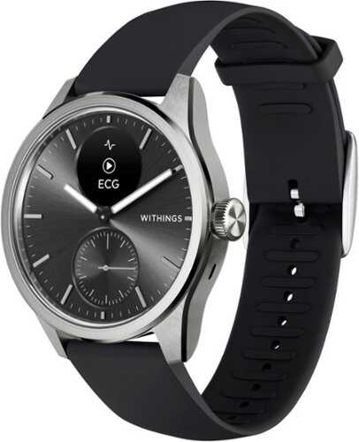 Rent to own Withings - ScanWatch 2 -   Heart Health Hybrid Smartwatch - 42mm - Black/Silver