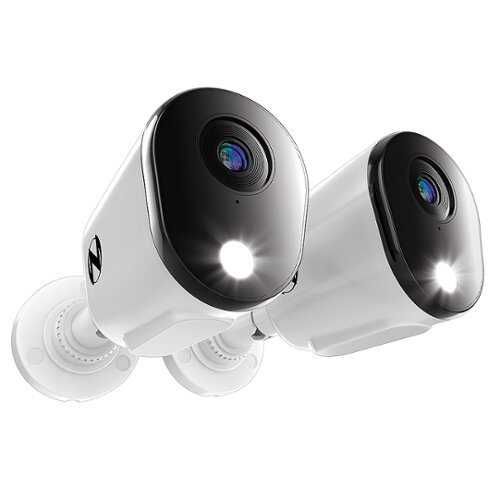 Rent to own Night Owl - Add On Wired 2K Deterrence Cameras with 2-Way Audio - 2 Pack - White - White