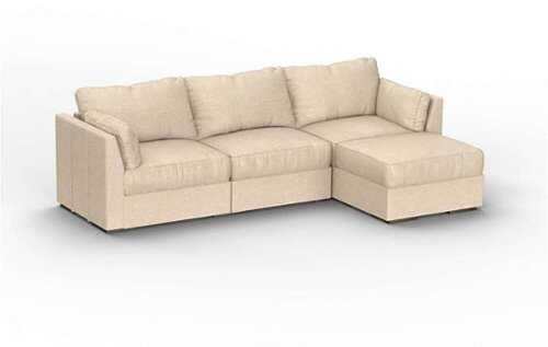 Rent to own Lovesac - 4 Seats + 5 Angled Sides Combed Chenille & Standard Foam - Tan