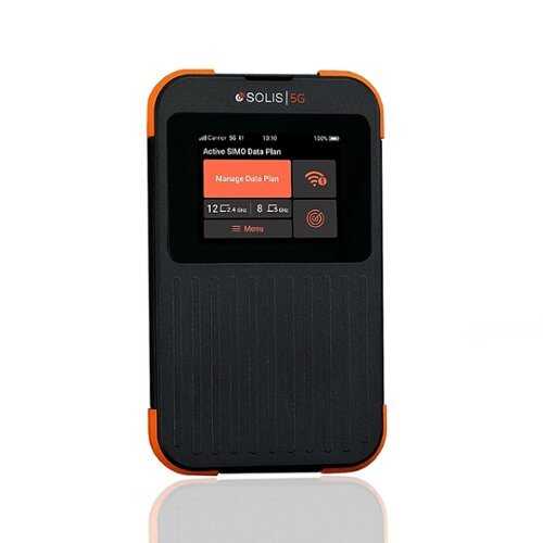Rent to own Solis - 5G Mobile Wi-Fi Hotspot - Local & International Coverage Router - Black / Orange