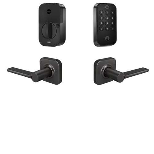 Rent To Own - Yale - Assure 2 Valdosta Lever Smart Lock Wi-Fi Replacement Deadbolt with Keypad and App Access - Black Suede