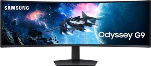 Rent To Own - Samsung - 49" Odyssey 1000R Curved Dual QHD 240Hz 1ms FreeSync Gaming Monitor with HDR1000 (HDMI x2, DP, USB) - Black