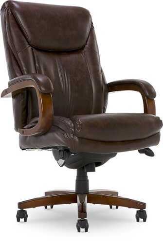 Rent to own La-Z-Boy - Big & Tall Bonded Leather Executive Chair - Coffee Brown