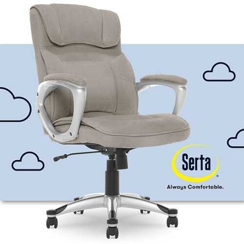 Rent to own Serta - Executive Office Ergonomic Chair with Layered Body Pillows - Glacial Gray - Silver