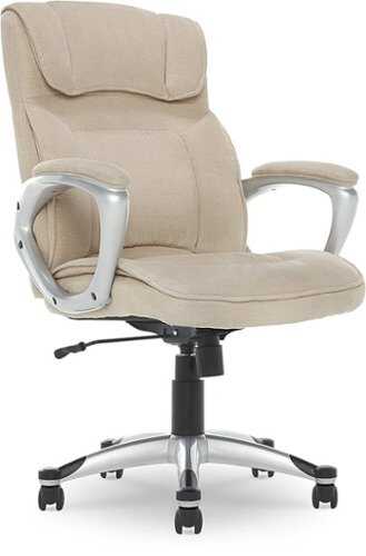 Rent to own Serta - Executive Office Ergonomic Chair with Layered Body Pillows - Fawn Tan - Silver