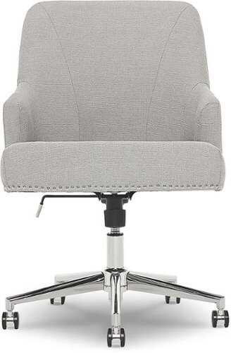 Rent To Own - Serta - Leighton Fabric Home Office Chair - Light Gray