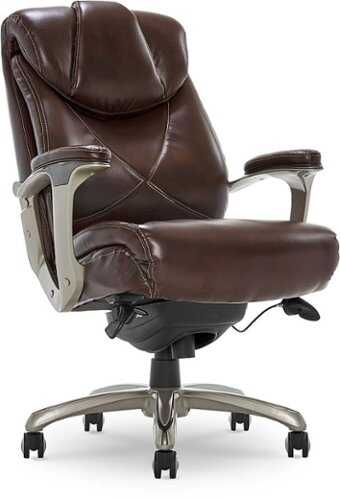 Rent to own La-Z-Boy - Cantania Bonded Leather Executive Office Chair - Coffee Brown