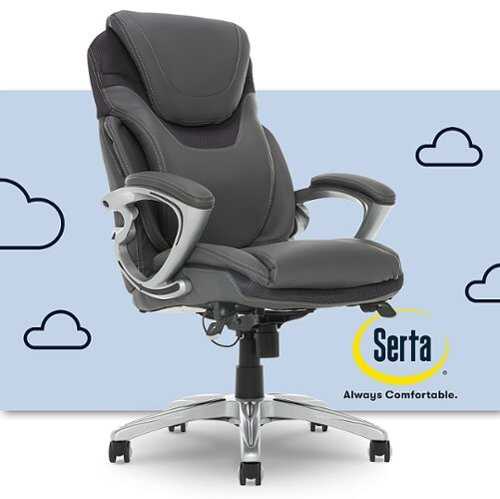 Rent to own Serta - Bryce Bonded Leather Executive Office Chair with AIR Technology - Gray