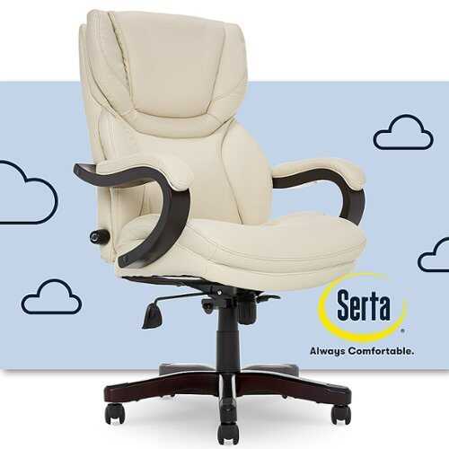 Rent to own Serta - Big and Tall Bonded Leather Executive Chair - Ivory
