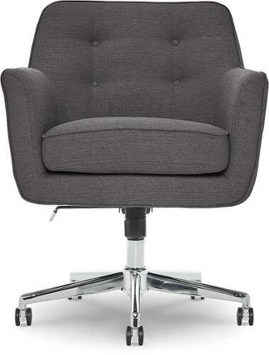 Rent to own Serta - Ashland Memory Foam & Twill Fabric Home Office Chair - Graphite