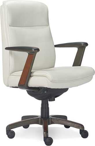 Rent to own La-Z-Boy - Dawson Faux Leather and Wood Frame Executive Chair - White