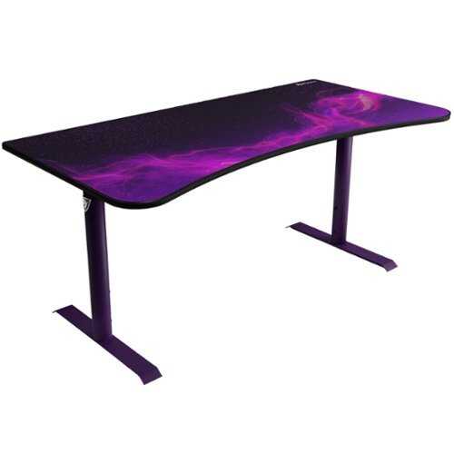 Rent to own Arozzi - Arena Ultrawide Curved Gaming Desk - Purple Galaxy