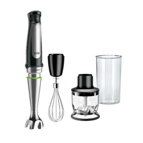 Rent To Own - Braun - MultiQuick Immersion Hand Blender + 1.5-Cup Food Processor, Whisk, Beaker, MQ7025 - Black