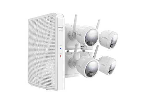 Rent to own Lorex - 8-Channel 4-Camera Outdoor Wire Free 2K 1TB NVR Security System - White