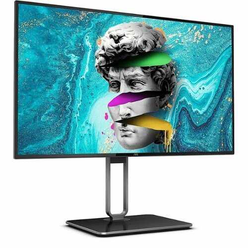 Rent to own AOC - 27" 4K IPS Black Monitor 27 LCD 4K UHD Monitor with HDR (USB, HDMI) - Black, Gray