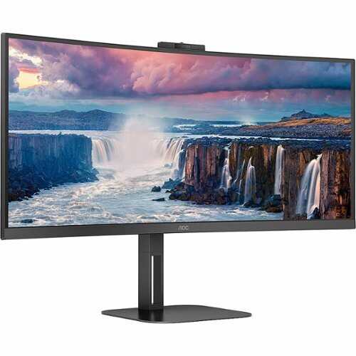 Rent to own AOC - CU34V5CW Widescreen LED Monitor 34 LED Curved Monitor with HDR (USB, HDMI) - Black