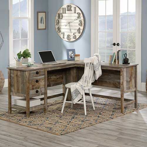 Rent to own Sauder - Granite Trace L Desk Rc - Rustic Cedar