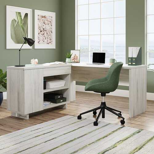 Rent to own Sauder - Porto Palma Desk With Credenza A2 - SGS Laminate Haze Acacia