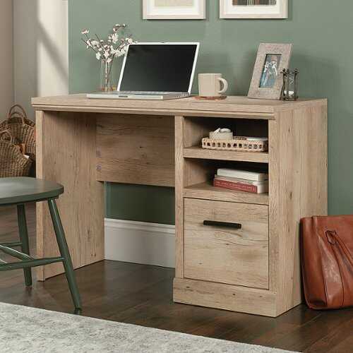 Rent to own Sauder - Aspen Post Single Ped Desk Pmo - Prime Oak