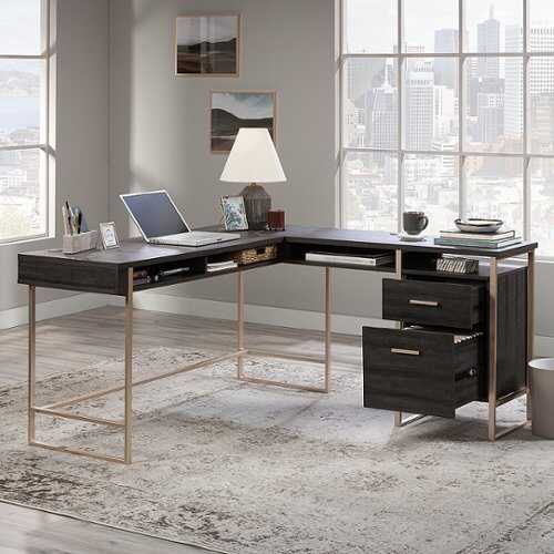 Rent to own Sauder - Walter Heights L-Desk Bw - SGS Blade Walnut