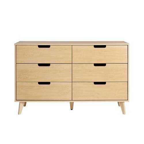 Rent to own Walker Edison - Simple Dresser with Six Cut Out Handles - Riviera