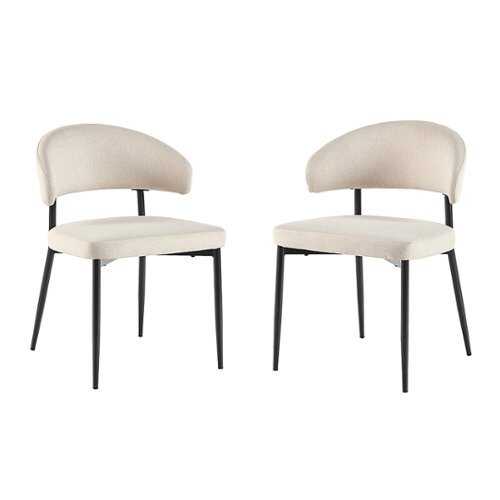 Rent to own Walker Edison - Modern Curved Back Upholstered Dining Chair (2-Piece Set) - Ivory