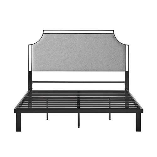 Rent to own Walker Edison - Traditional Metal Upholstered Queen Bedframe - Gray