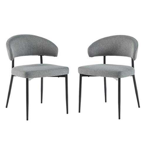 Rent to own Walker Edison - Modern Curved Back Upholstered Dining Chair (2-Piece Set) - Charcoal