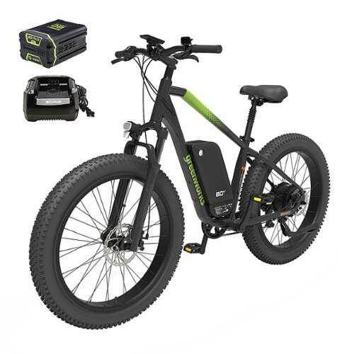 Rent to own Greenworks 80V 26" Fat Tire Mountain EBike w/ 4.0Ah Battery & Charger w/ 22mi. Max Op. Range & 20mph Max Speed - Black