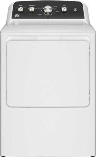 Rent to own GE - 7.2 Cu. Ft. Gas Dryer with Auto Dry - White with Matte Black